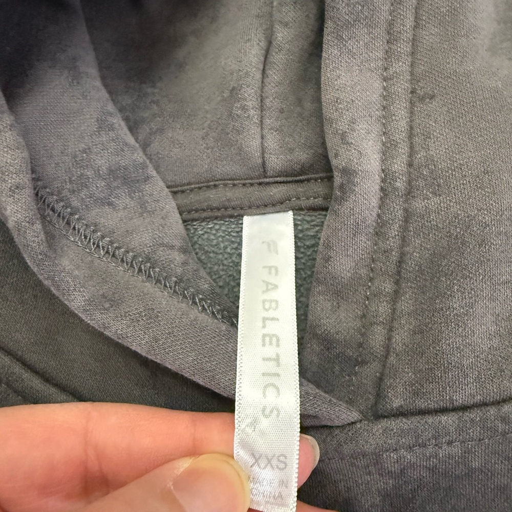Fabletics Washed Charcoal Hooded Pullover - image 2